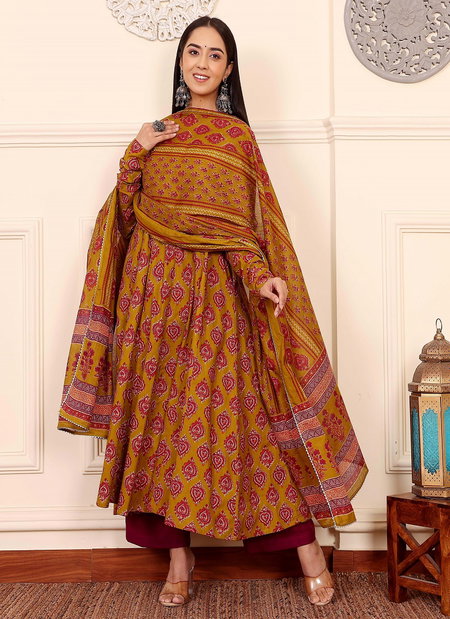Av Viscose Printed Anarkali Kurti With Bottom Dupatta Wholesale Clothing Distributors In India